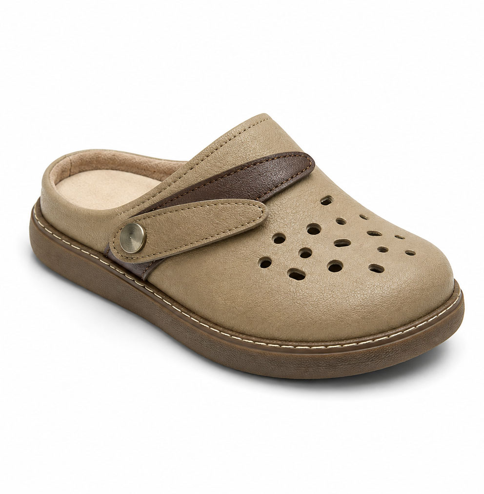 Khaki Breathable Kids' Clogs