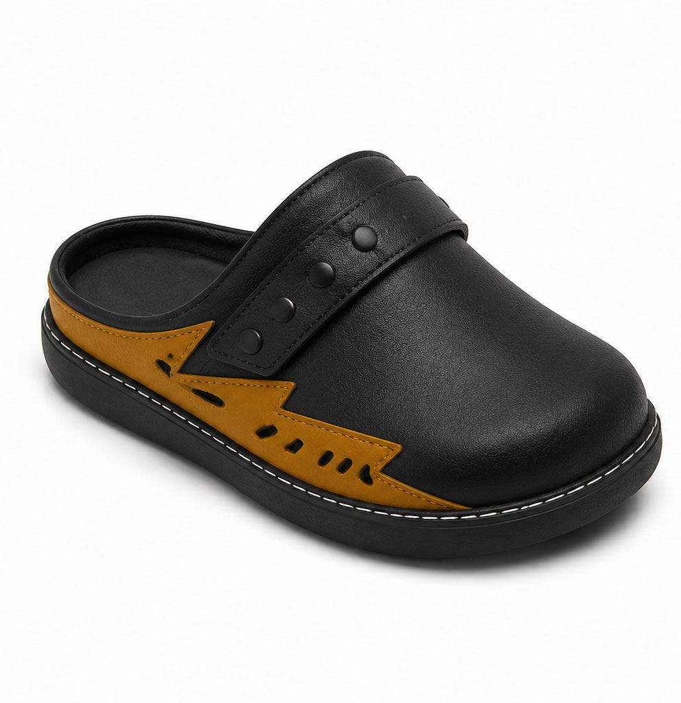 Black Lightning Panel Kids' Clogs